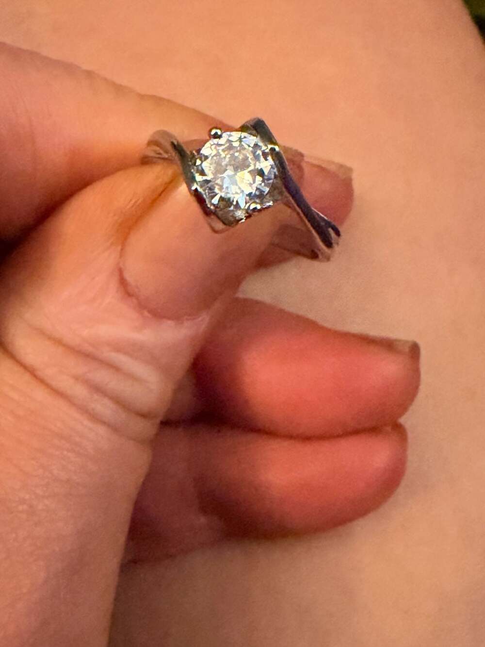 Mossianite Diamond Solitaire Engagement Ring in (R128) - Picture 5 of 8